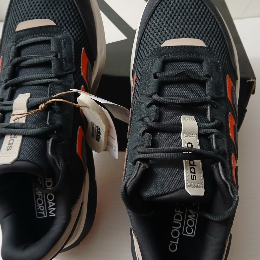 adidas Men's Black and Orange Sneakers Size 9½ New $60 - Picture 5 of 9